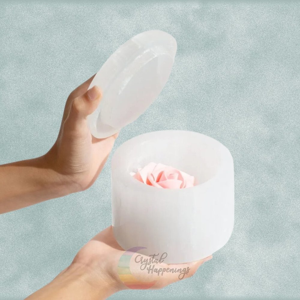 Selenite Canister Jar with Lid